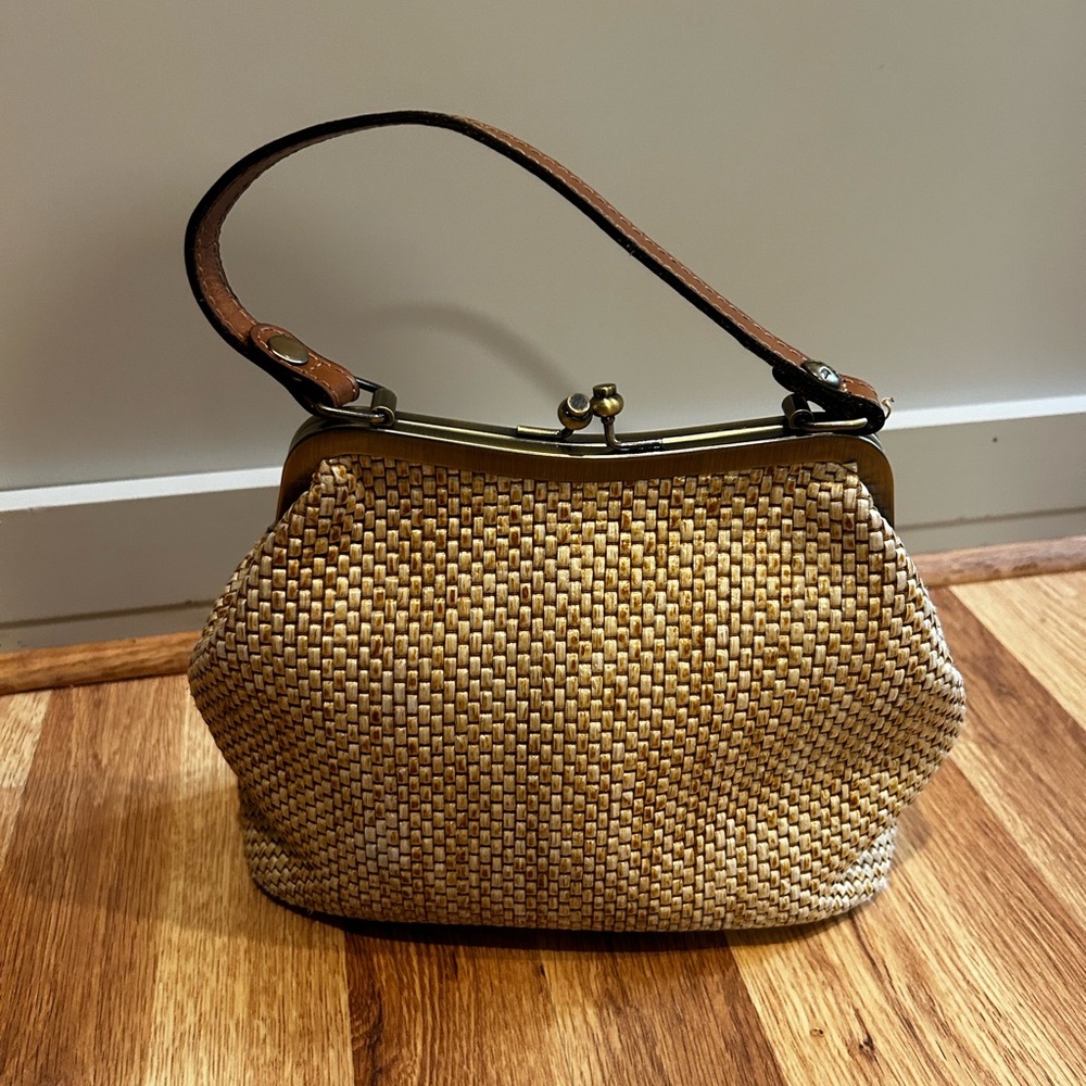 Patricia Nash Tan and Brown Woven Bag.